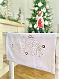 Ранер вишиваний Новорічний "Сніговички"  габардин 40x140 см., фото 3