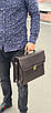 Чоловічий портфель діловий з натуральної шкіри для документів класичний з ременем на плече Катана, фото 9