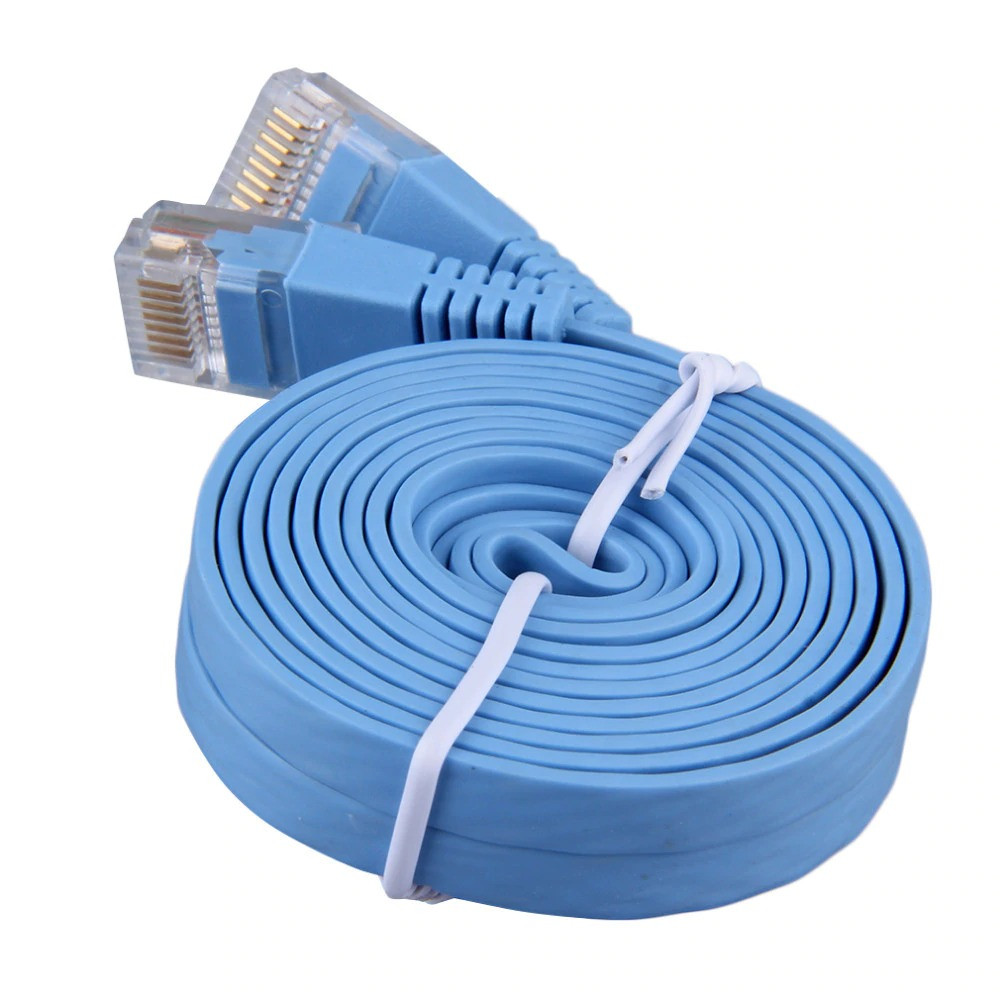 Плоский мережевий інтернет кабель 6 категорії, CAT6, 10 метрів