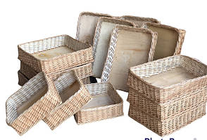 Торгові плетені лотки та короба з лози.