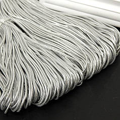 Гумка капелюшна кругла, люрексова, 1 мм, срібло