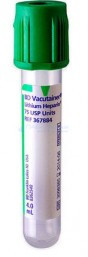 Пробірка Li BD Vacutainer для плазми із зеленою кришкою 10мл, 16x100мм, фото 1