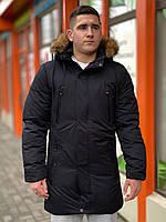 Куртка-парка мужская зимняя LIA 48-56 размера арт.629, Черный, XL
