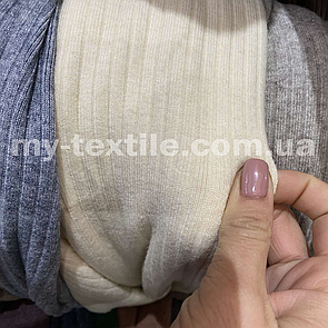Трикотаж Ангора рубчик Молочний