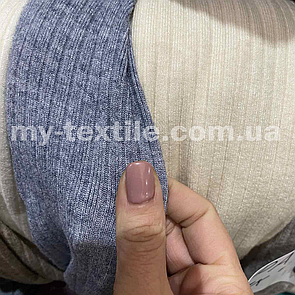 Трикотаж Ангора рубчик Сіро-синій