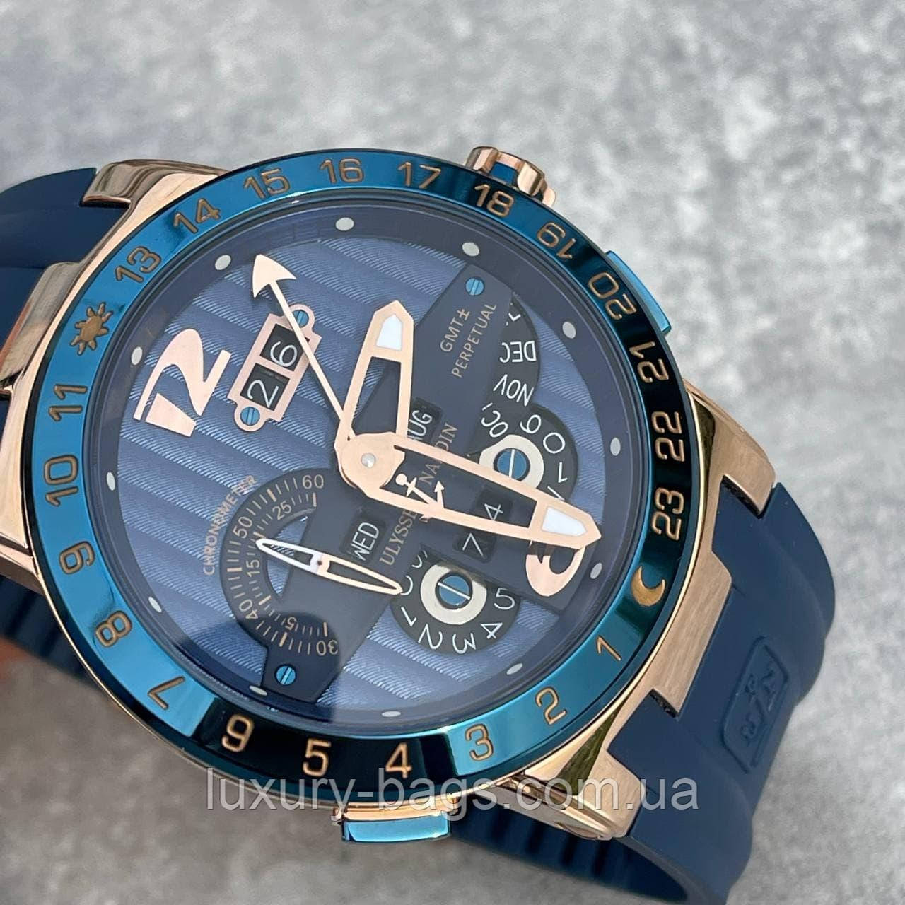 Часы наручные /U/l/y/s/s/ N/a/r/d/i/n/ Executive El Toro GMT Perpetual Blue-Gold-Blue