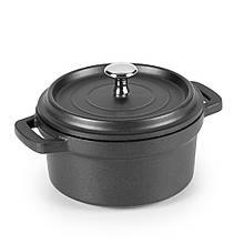 Каструля порційна 240 мл чорна з кришкою Lacor (25910)