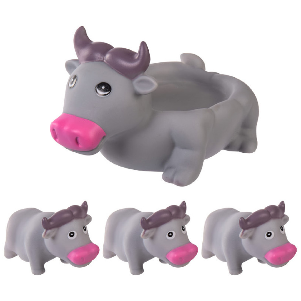 Игрушки - пищалки для ванной Bambi Мама с детками Бык серый 6286-10 - фото 1 - id-p1529769940