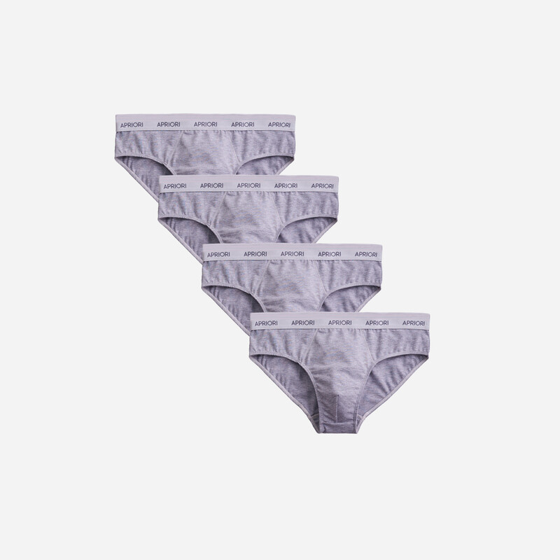 Набір базових брифів APRIORI сірого кольору, 4 шт., фото 1