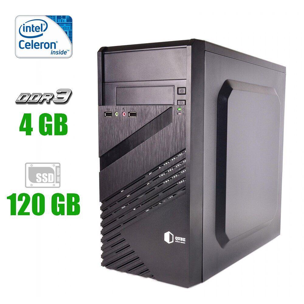 Новий комп'ютер Asus Qube QB05M Tower / Intel Celeron J1900 (4 ядра по 2.0 — 2.42 GHz) / 4 GB DDR3 / 120 GB