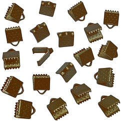 Набір 20 шт 8 мм Кінцевики Затискачі для Стрічка Шнура, Колір Бронза, Фурнітура на Біжутерію