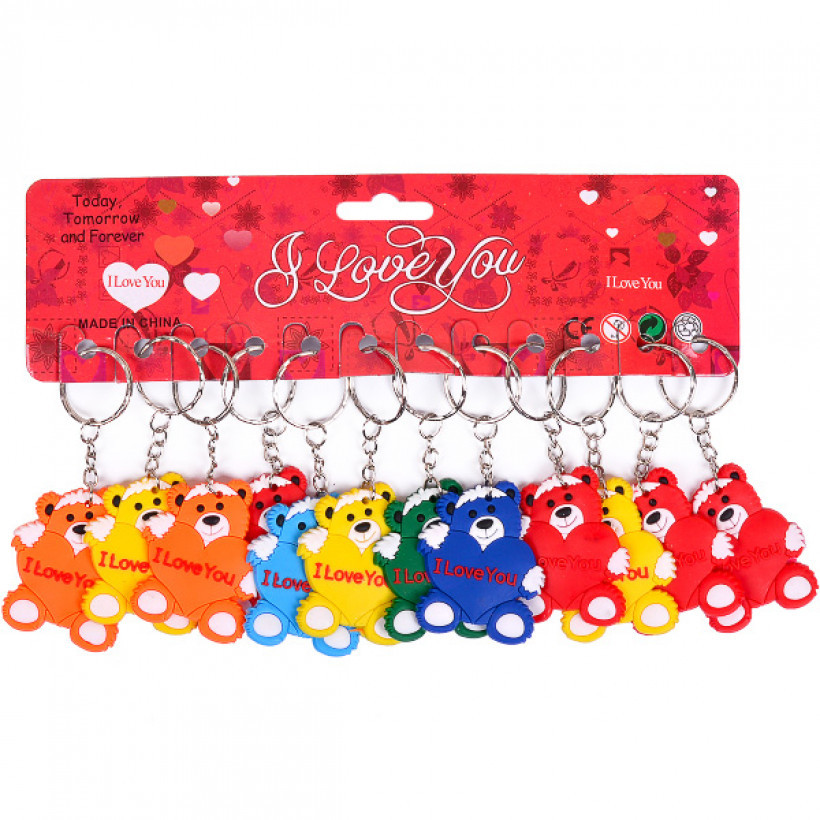 Брелок дитячий гумовий Ведмедики кольорові арт. 2-127, фото 1