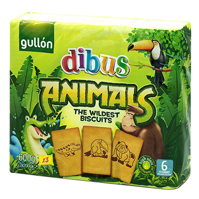 Печиво GULLON Dibus ANIMALS, 600 г, 14шт/ящ