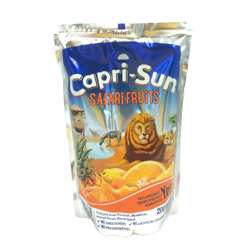 Сік Capri-Sun Safari Fruits зі смаком ананасу мандарину та лимону, 200 мл, 40шт/ящ