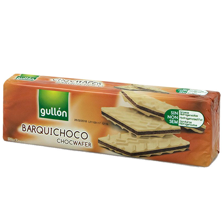 Вафлі GULLON Barquichoco з шоколадною начинкою, 150 г, 16шт/ящ