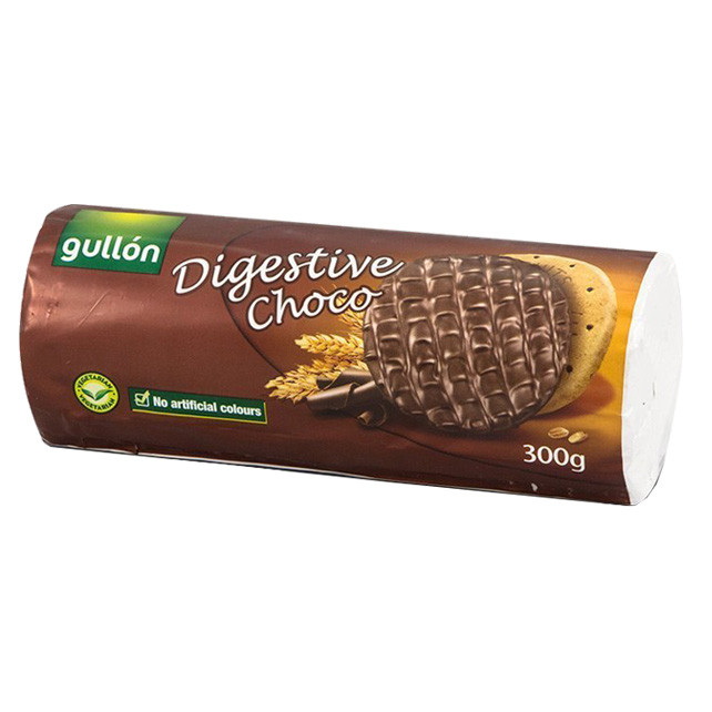 Печиво GULLON Digestive Choco з шоколадом, 300 г, 24 шт/ящ