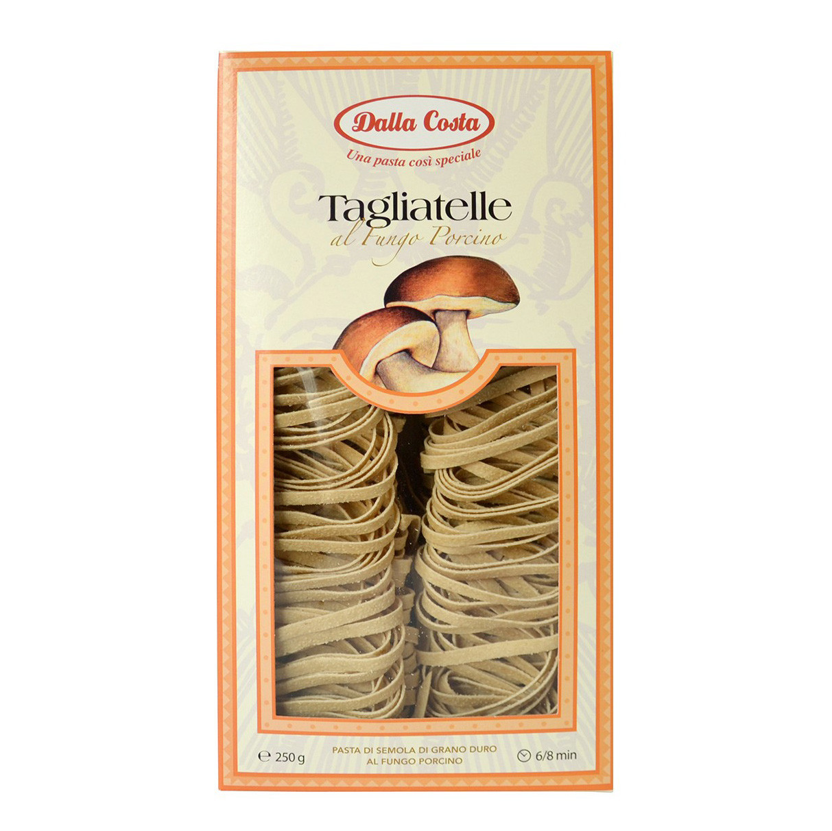 Макарони DALLA COSTA Tagliatelle згрибами 250г, 10шт/ящ