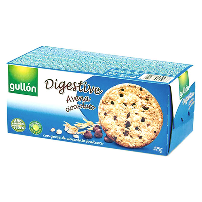 Печиво GULLON Digestive Avena Choco вівсяне з крихтами шоколаду, 425 г, 15шт/ящ