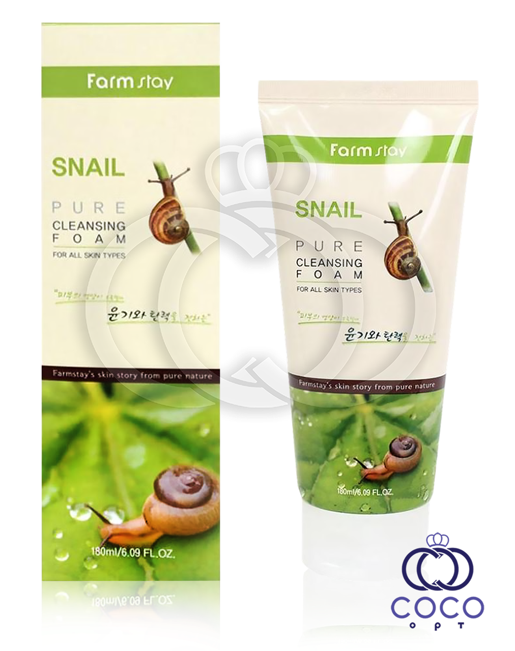 Пінка для вмивання обличчя з муцином равлика Farmstay Snail Pure Cleansing Foam 180 мл
