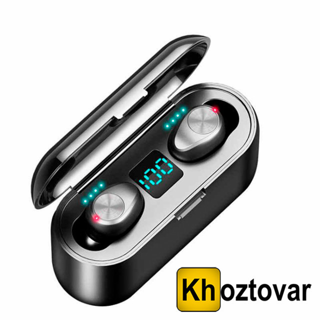 Бездротові Bluetooth навушники вакуумні F9 TWS з боксом для зарядки, фото 1