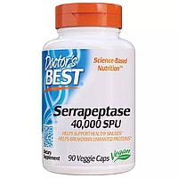 Серрапептаза , Serrapeptase, Doctor's s Best, 40,000 SPU, 90 капсул