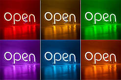 Неонова вивіска "OPEN" RGBсинхронно вся вивіска (з контролером)