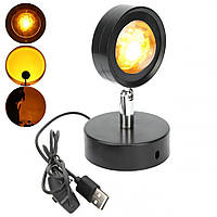 Лампа для селфи эффект солнца Sunset Lamp 16 см / Светодиодный проектор с закатом