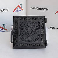 Чавунні дверцята для печей із візерунком 25 х 25 см