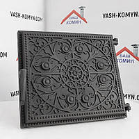 Чавунні дверцята пічні візерунком 34,5 х 39,5 см