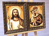 Бурштинова пара ікон Католицька , ікони з бурштину пара 20x30 см, фото 2