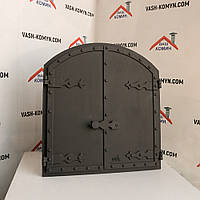 Аркові чавунні дверцята для печей без скла 65 х 60 см