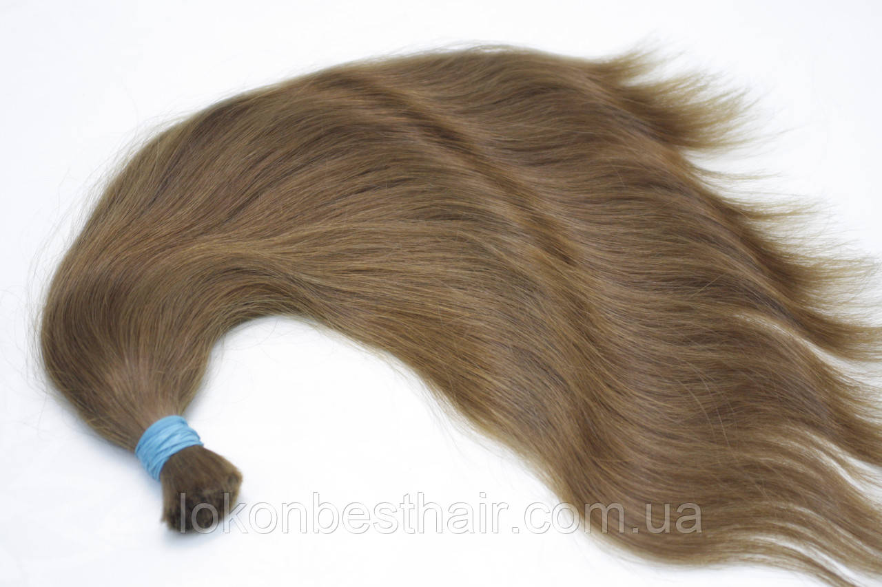 Русые 100% славянские волосы для наращивания с ГУСТЫМИ концами 42 см, 99 грамм - фото 1 - id-p1529970679