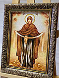 Ікона з янтаря Покрови Пресвятої богородиці, ікона з бурштину Покрови Пресвятої Богородиці, фото 3