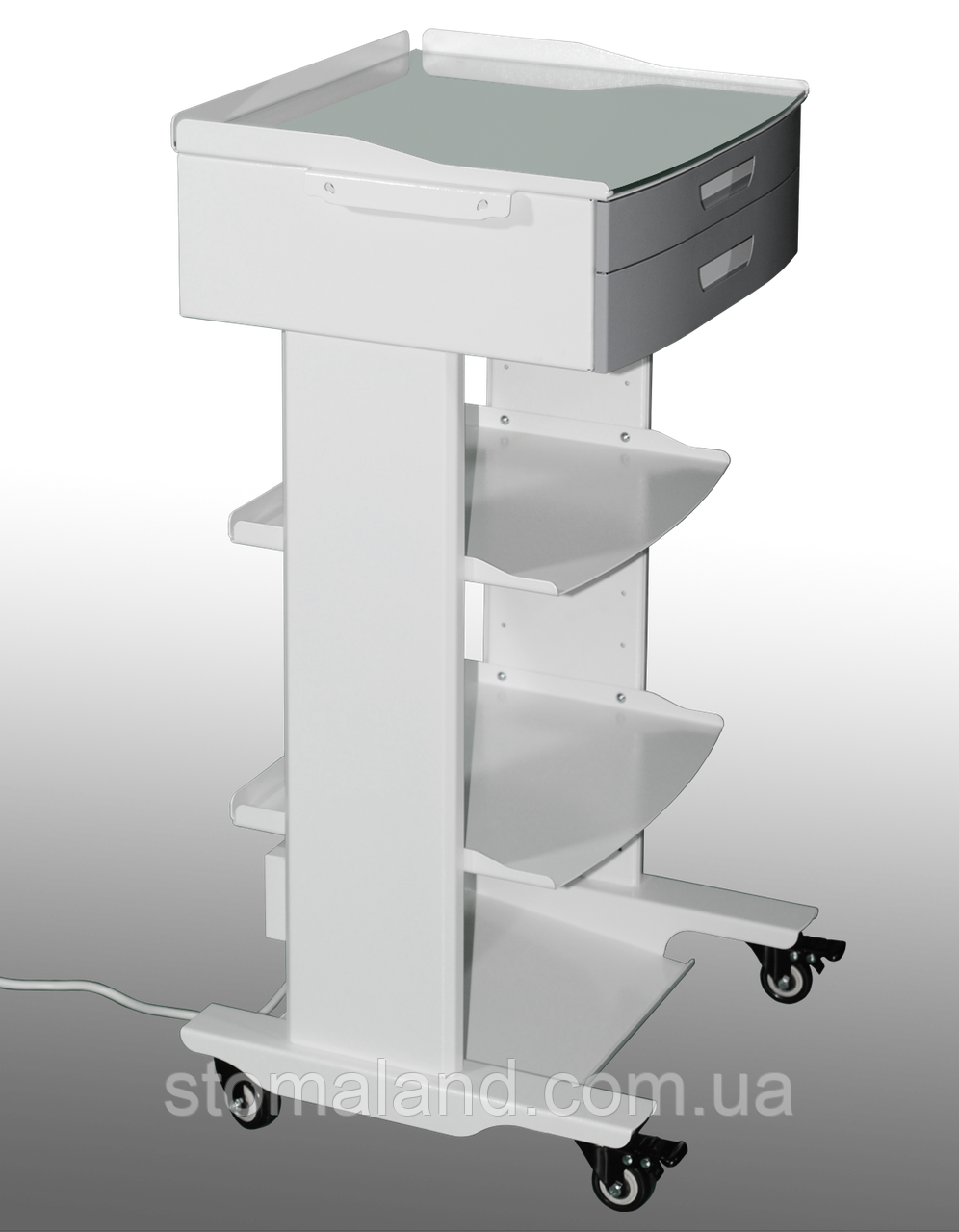 Стол стоматолога рабочий металлический с ящиками (розетк доп комплект) для приборов Fora electro - фото 3 - id-p1529992011