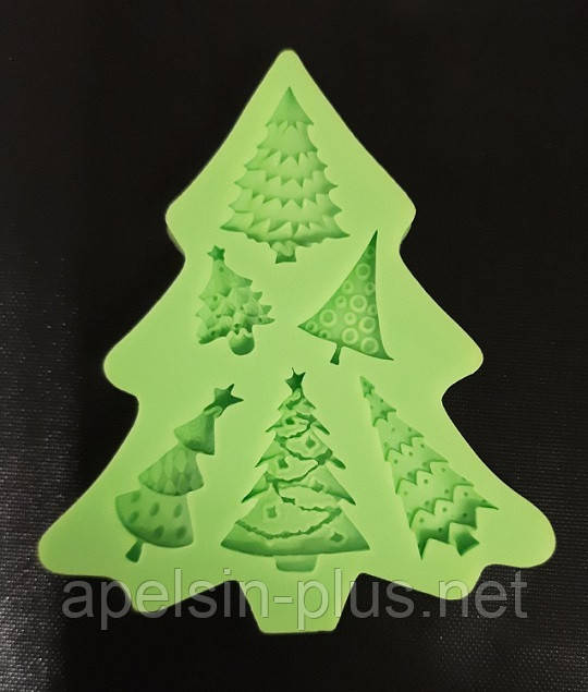 Молд силіконовий для шоколаду ізомальта та мастики Ялинки, фото 1