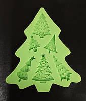 Молд силіконовий для шоколаду ізомальта та мастики Ялинки