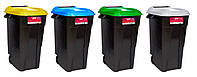 Набор мусорных баков 4*120 л Eco Tayg с синей-желтой-зеленой-серая крышкой, на колесах. Испания 4220004