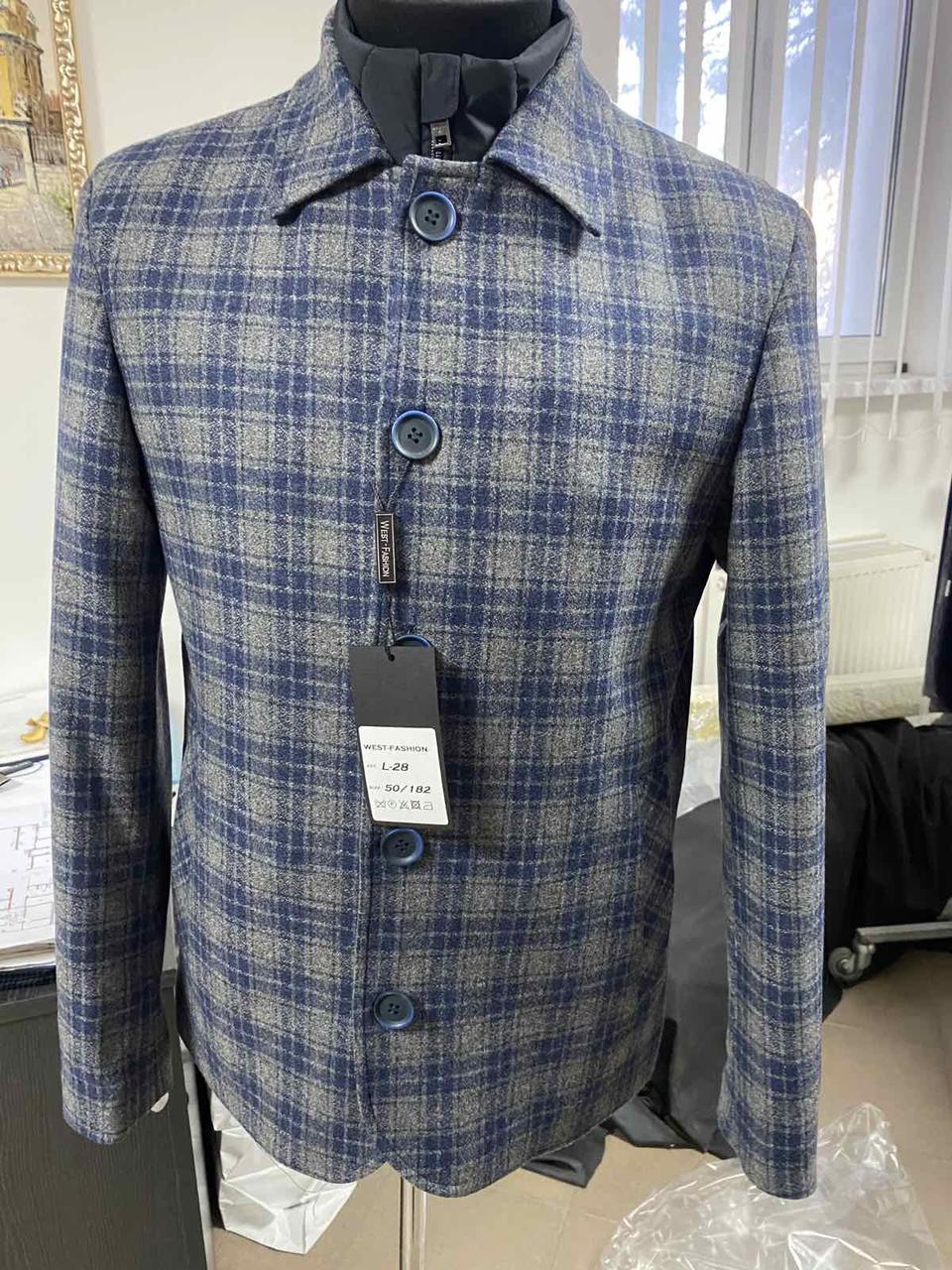 Півпальто-куртка кашемір West-Fashion модель L-28 клітинка