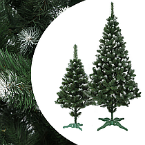 Ялинка штучна зелена 2 метри, з білим кінчиком "Лісова казка", новорічна ялина пвх з інеєм