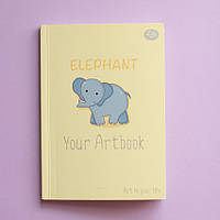 Блокнот А6 48арк., без лініювання, кольоровий папір, м'яка обкладинка Profiplan Artbook elephant