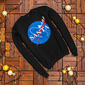 Sweatshirt Santa чоловічий Світшот з логотипом НАСА Санта Кофта з новорічною тематикою Батник теплий Светр