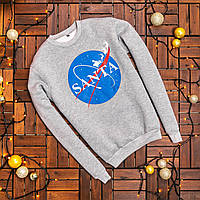 Свитер мужской Новогодний Sweatshirt Santa Свитшот с принтом Санта НАСА Кофта на корпоратив Батник праздничный