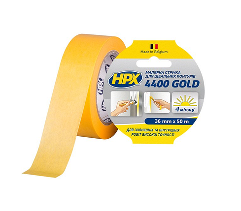 Малярна стрічка HPX 4400 100C золота 6мм х 50м, фото 1