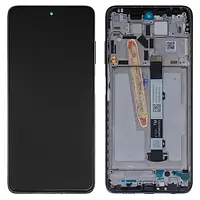 Дисплей для Xiaomi Poco Pro X3 M2102J20SG, M2102J20SI, модуль (екран, сенсор) з рамкою, чорний, оригінал