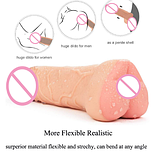 Мастурбатор 21 см фаллоїмітатор 3в1, насадка збільшувач члена, синімні іграшки для сексу, фото 3