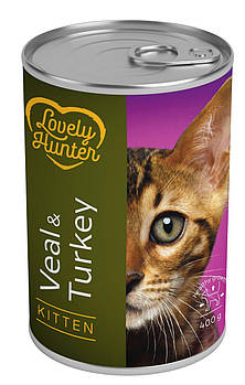 Вологий корм для кошенят з телятиною та індичкою Lovely Hunter Kitten Veal and Turkey 400 г