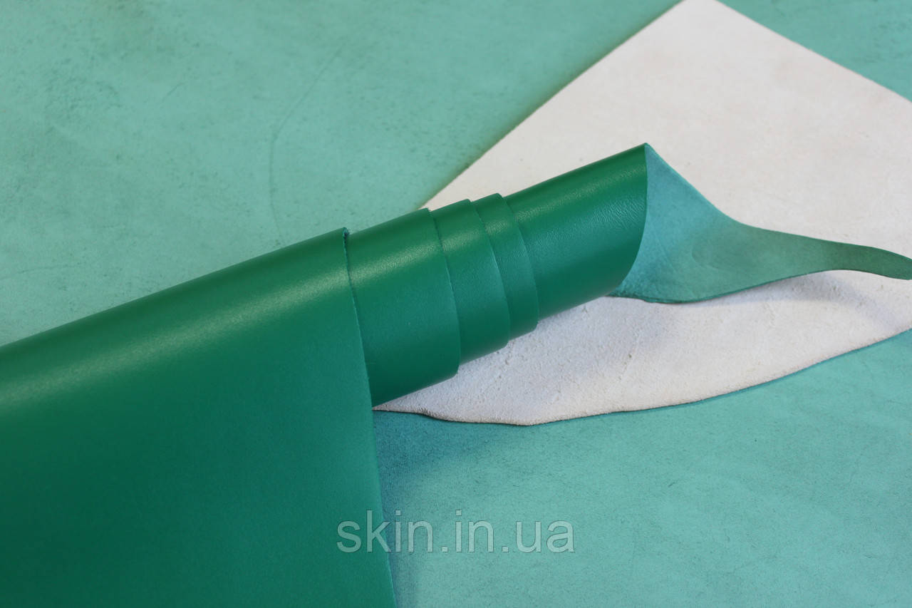 Натуральная кожа "Кайзер", толщина - 1.4 мм, цвет - зеленый, артикул СК 2263 - фото 1 - id-p1530099200