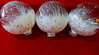 Новогодние шары с наполнением 10 см прозрачные (набор 3 шт)