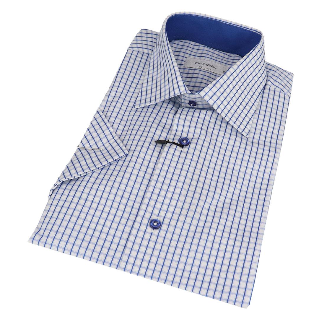 Чоловіча сорочка з коротким рукавом Desibel 530 NKS 16 в дрібну клітку, фото 1