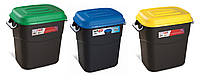 Набор мусорных баков 3*75 л EcoTayg 60*40,2 h56 см, с зеленой-синей-желтой крышкой, пластиковые (Испания)